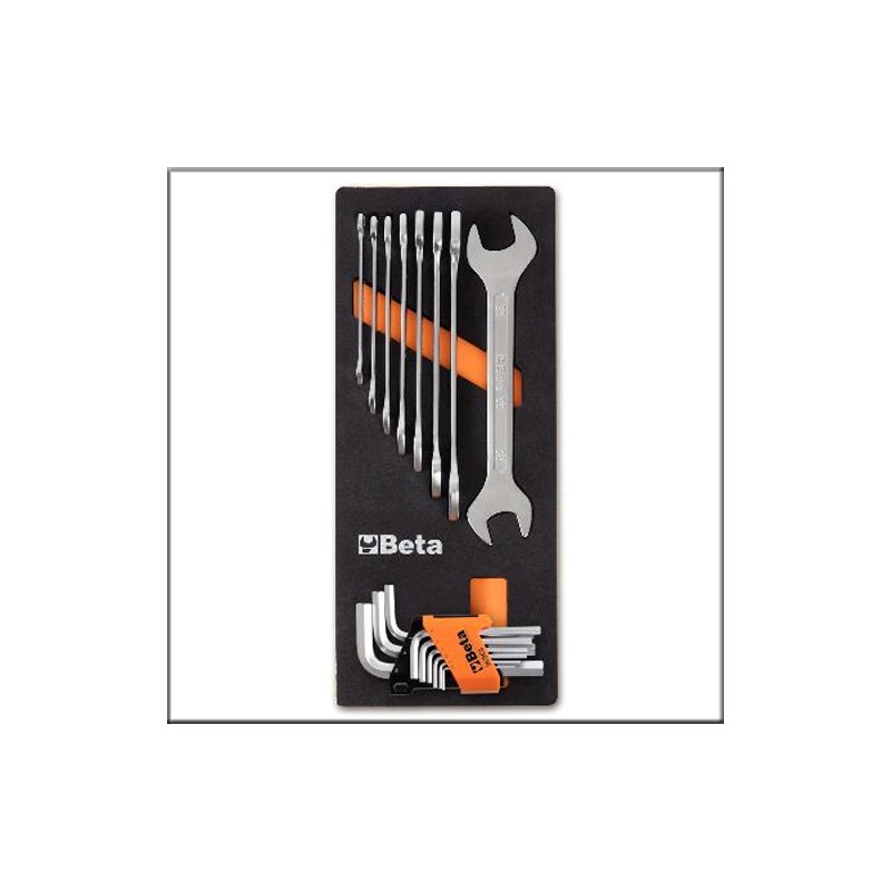 Набор рожковых и г-образных ключей в ложементе 17 предметов - Beta M33