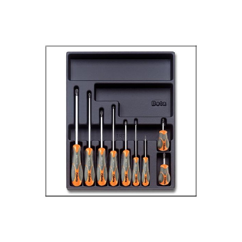 Набор крестообразных отверток в ложементе 9 предметов - Beta Т161