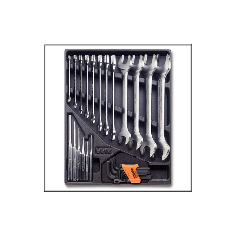 Набор рожковых Г-образных шестигранных ключей и выколоток в ложементе 27 предметов - Beta Т31