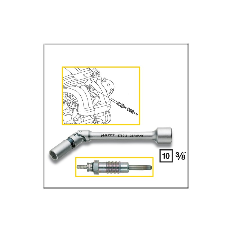 Hazet 4760-3 - Ключи для свечей накаливания 9 мм