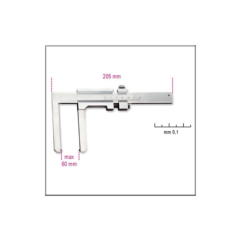 Штангенциркуль для тормозных дисков, точность измерения 0,1мм - Beta 1650FD