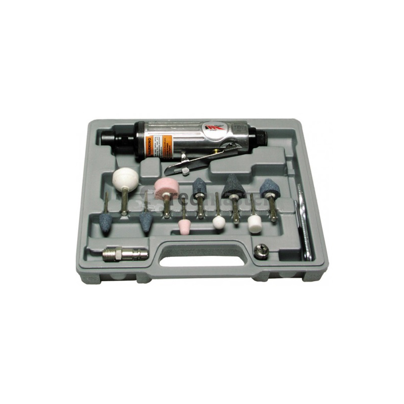 Пневмобормашинка с цанговым зажимом 25000 об/мин с комплектом насадок 11204K