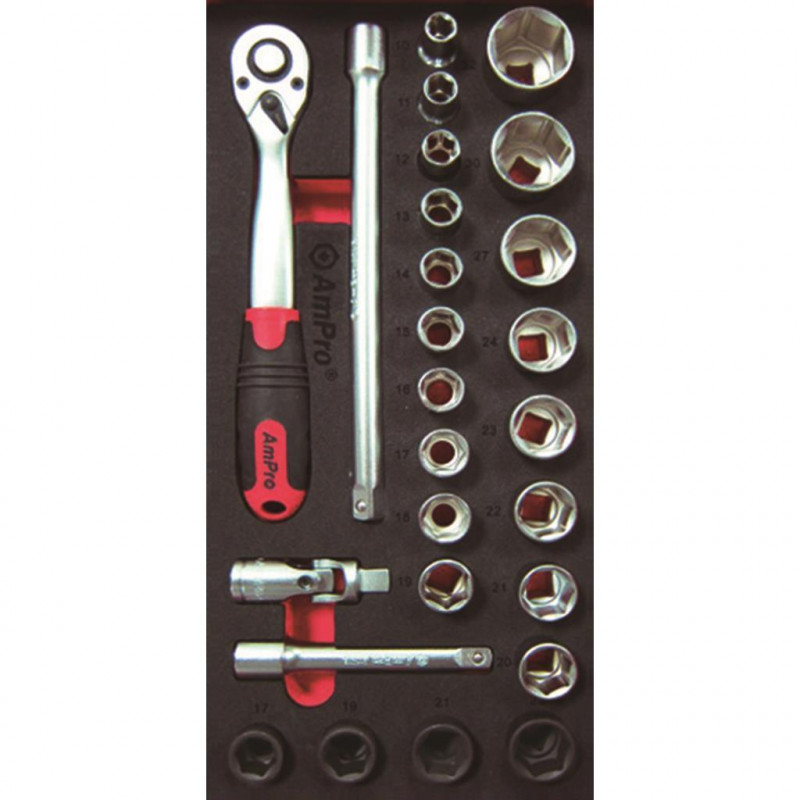 Набор головок и аксессуаров 1/2" , 26 предмета T45413