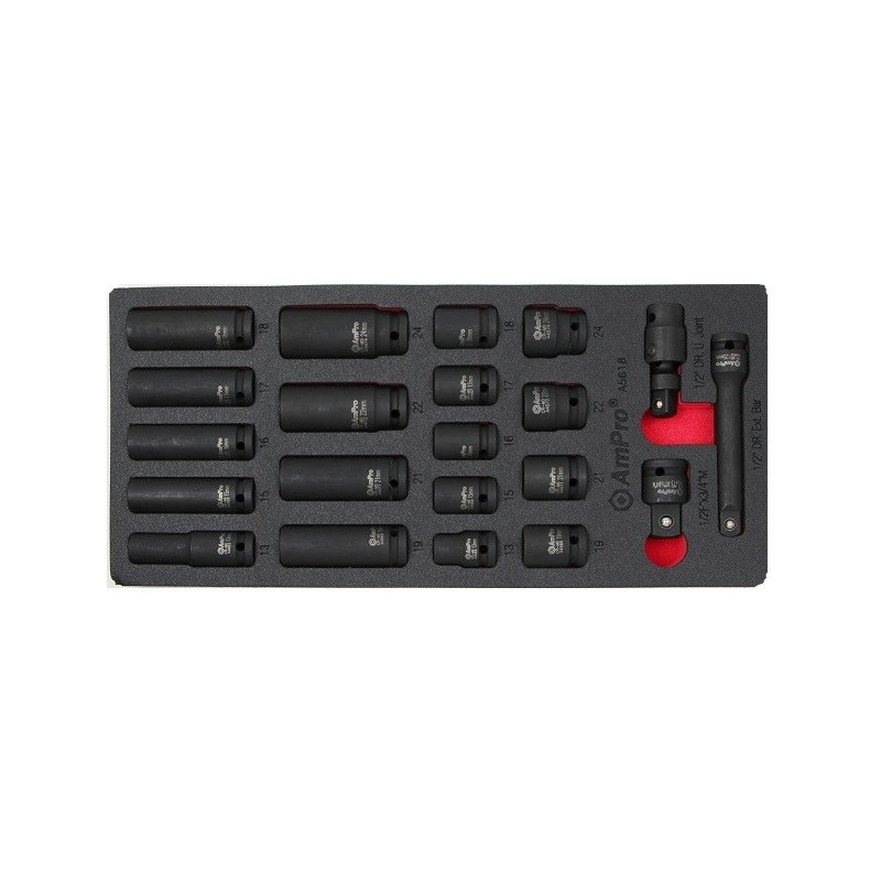 Набор головок ударных 1/2" , 21 пр. AmPro A5618