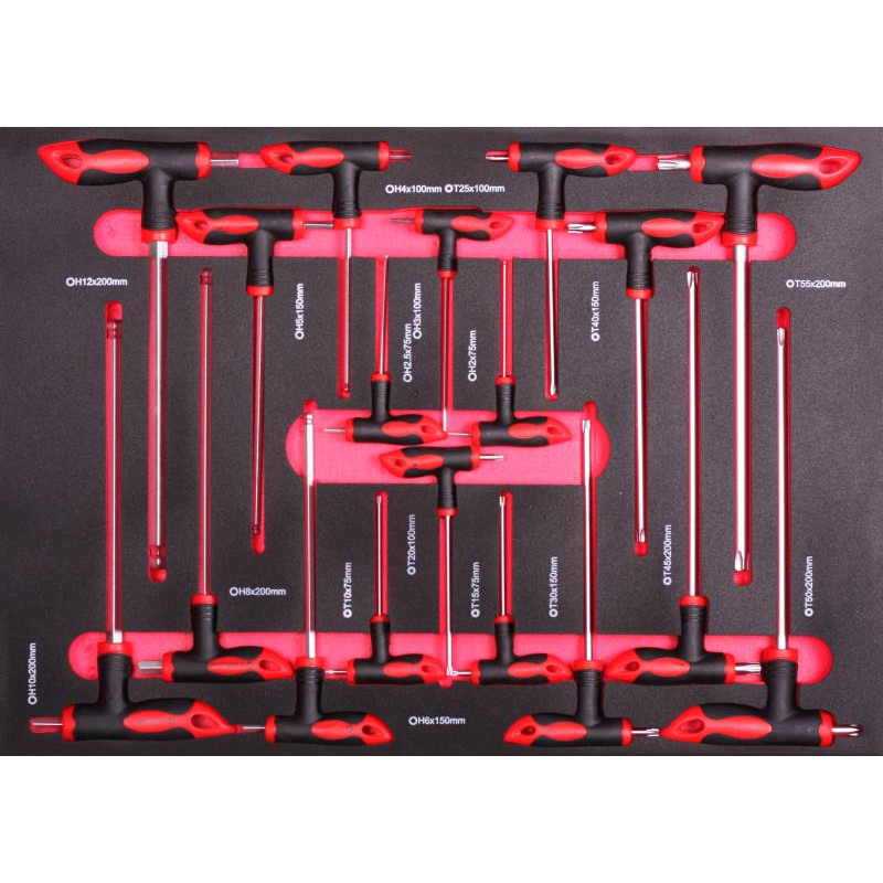 Набор отверток ShiningBer Т-образной ручкой в ложементе 18 ед. (11718)