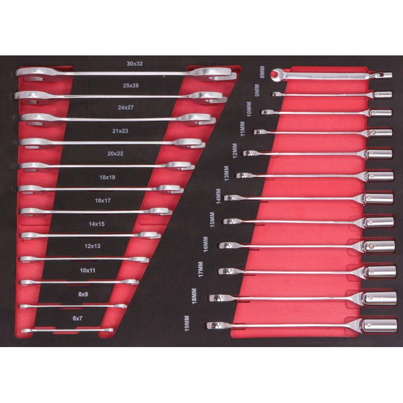 Набор шарнирно-рожковых ключей ShiningBerg в ложементе 24ед. (11306)