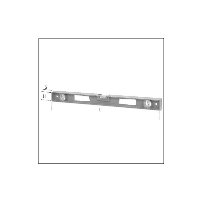 Уровни из литого алюминия с рукояткой, 4 упора и 3 небьющихся ампулы, точность: 1 мм/м - Beta 1696D