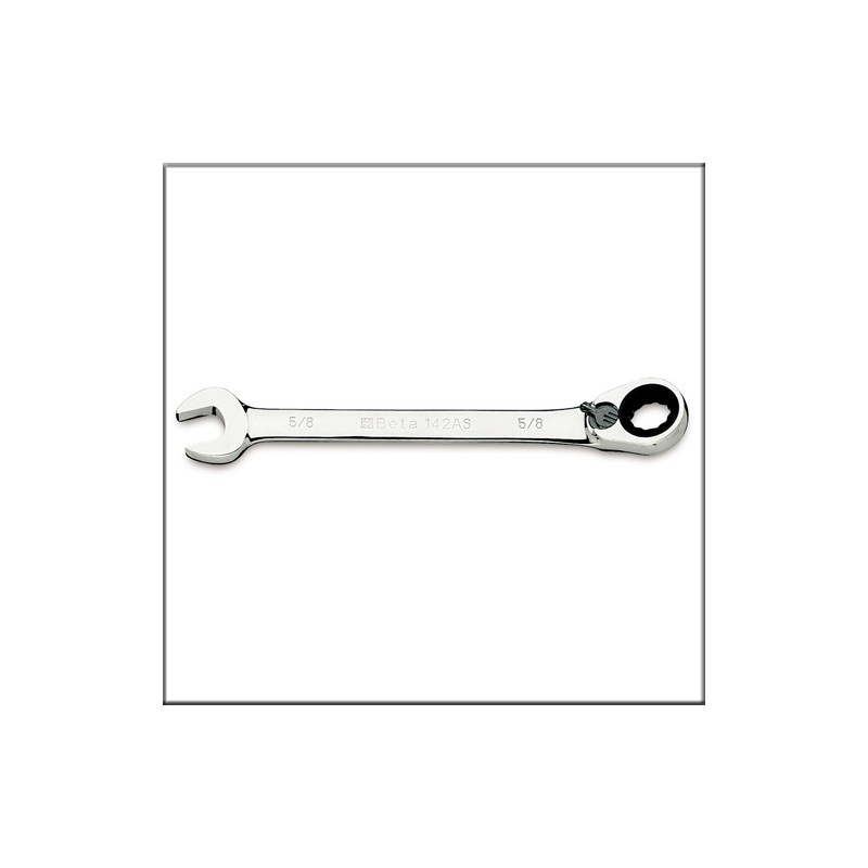 Ключ комбинированный рожково-накидной с реверсивной трещоткой, дюймовый - Beta 142AS