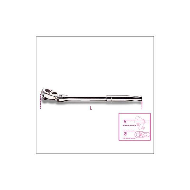 Трещотка шарнирная, реверсивная с металлической ручкой - Beta 910M/56