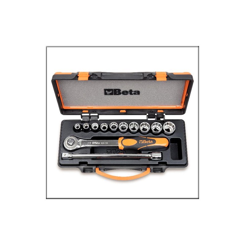 Набор из 10-ти торцовых двенадцатигранных головок с 2-мя принадлежностями в металлическом кейсе - Beta 920AS/C10