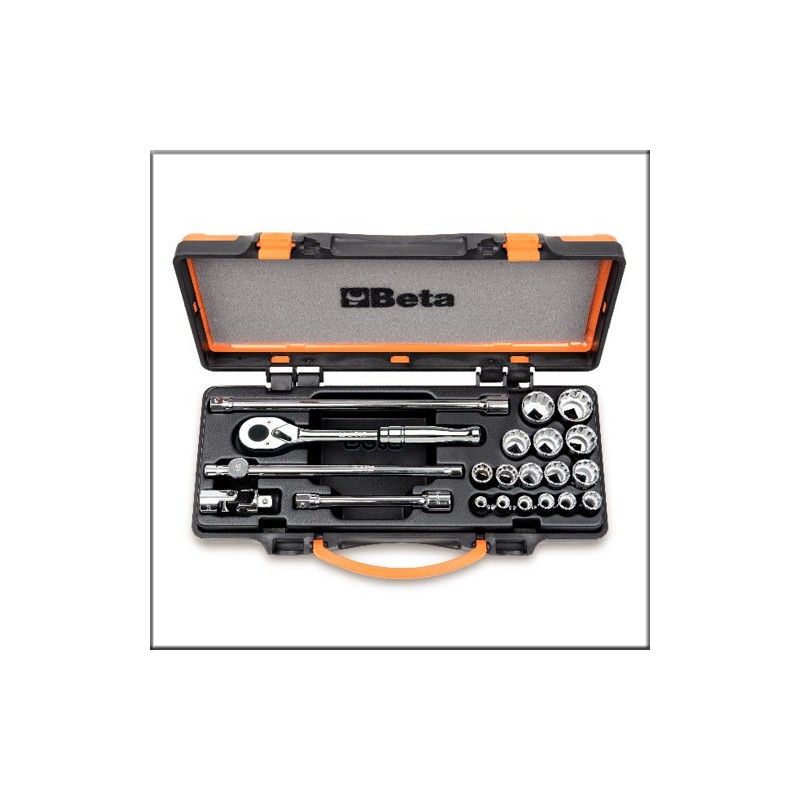 Набор из 16-ти торцовых двенадцатигранных головок с 5-ю принадлежностями в металлическом кейсе для аэронави - Beta 920AS/MBM-C21