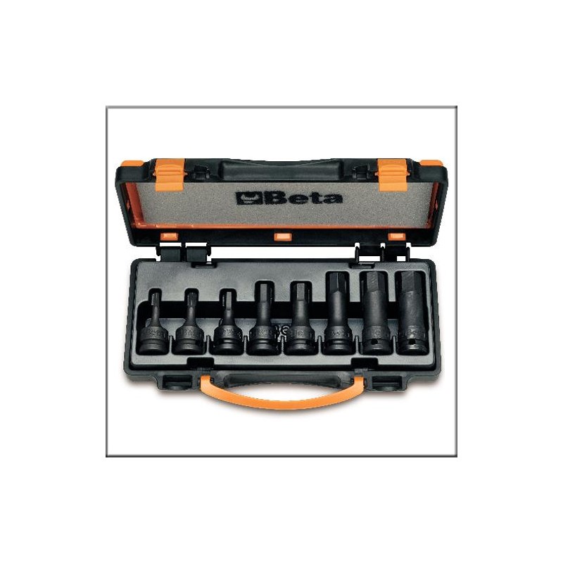 Набор из 8-ми отверточных шестигранных ударных головок в железном кейсе - Beta 720ME/C8